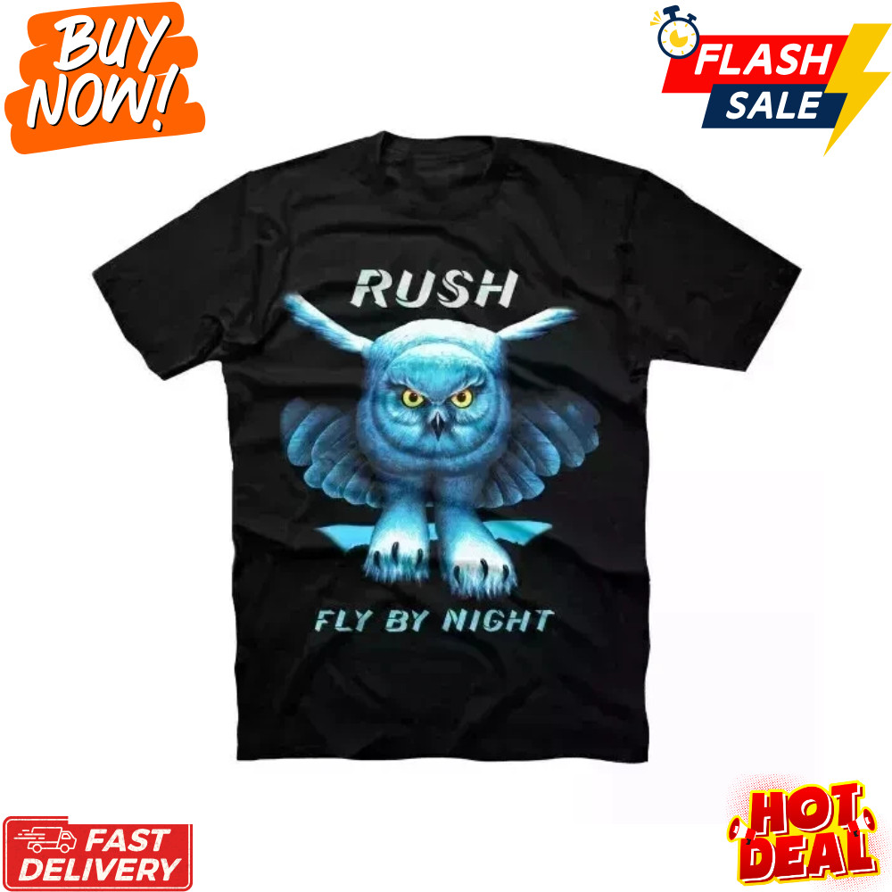 Rush Inspired Fly By Night Owl Tribute T-Shirt Rock Band Fan Graphic Tee S-5XL