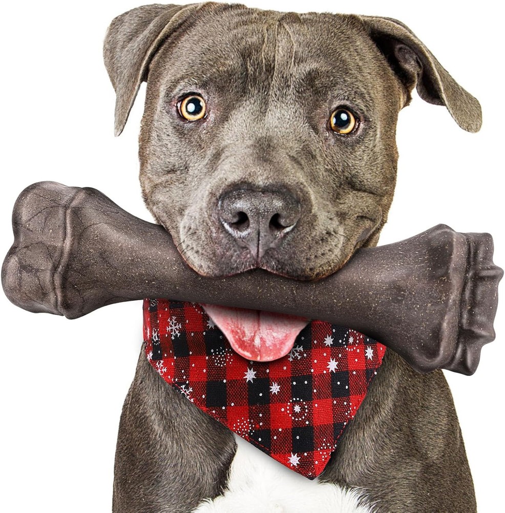 Dog Toys for Aggressive Chewers, Indestructible Bones Dark heavy chewers
