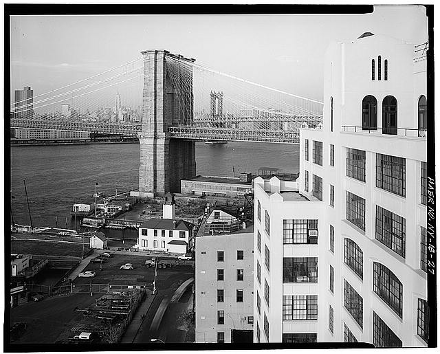 27. View looking NE at Brooklyn tower from rooftop of Watchtower Building in