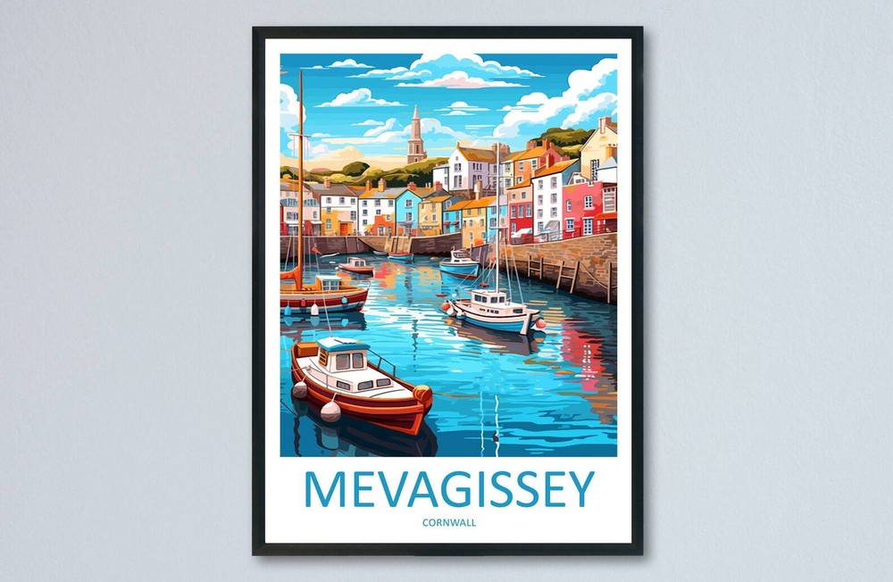 Mevagissey Travel Print Wall Art Mevagissey Wall Hanging Home Dcor Mevagissey