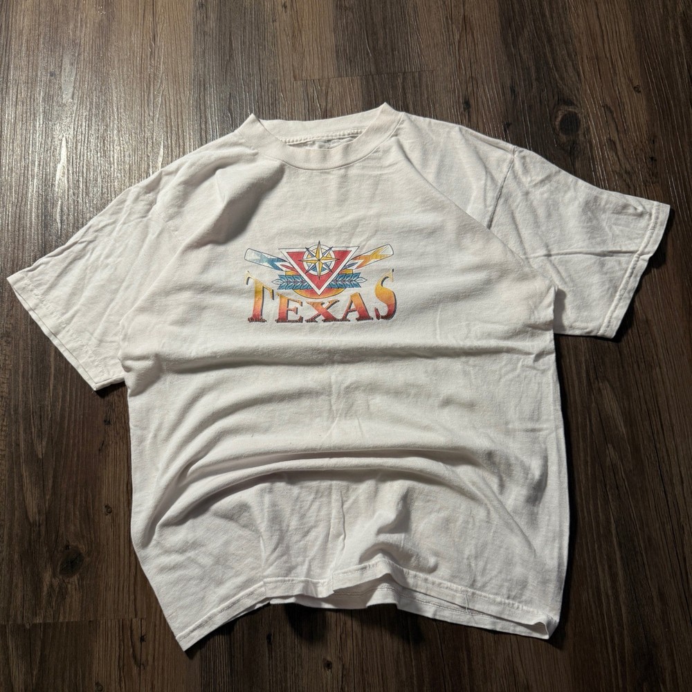 Vintage Texas Souvenir T Shirt Graphic Tee White Travel Vacation Tourist
