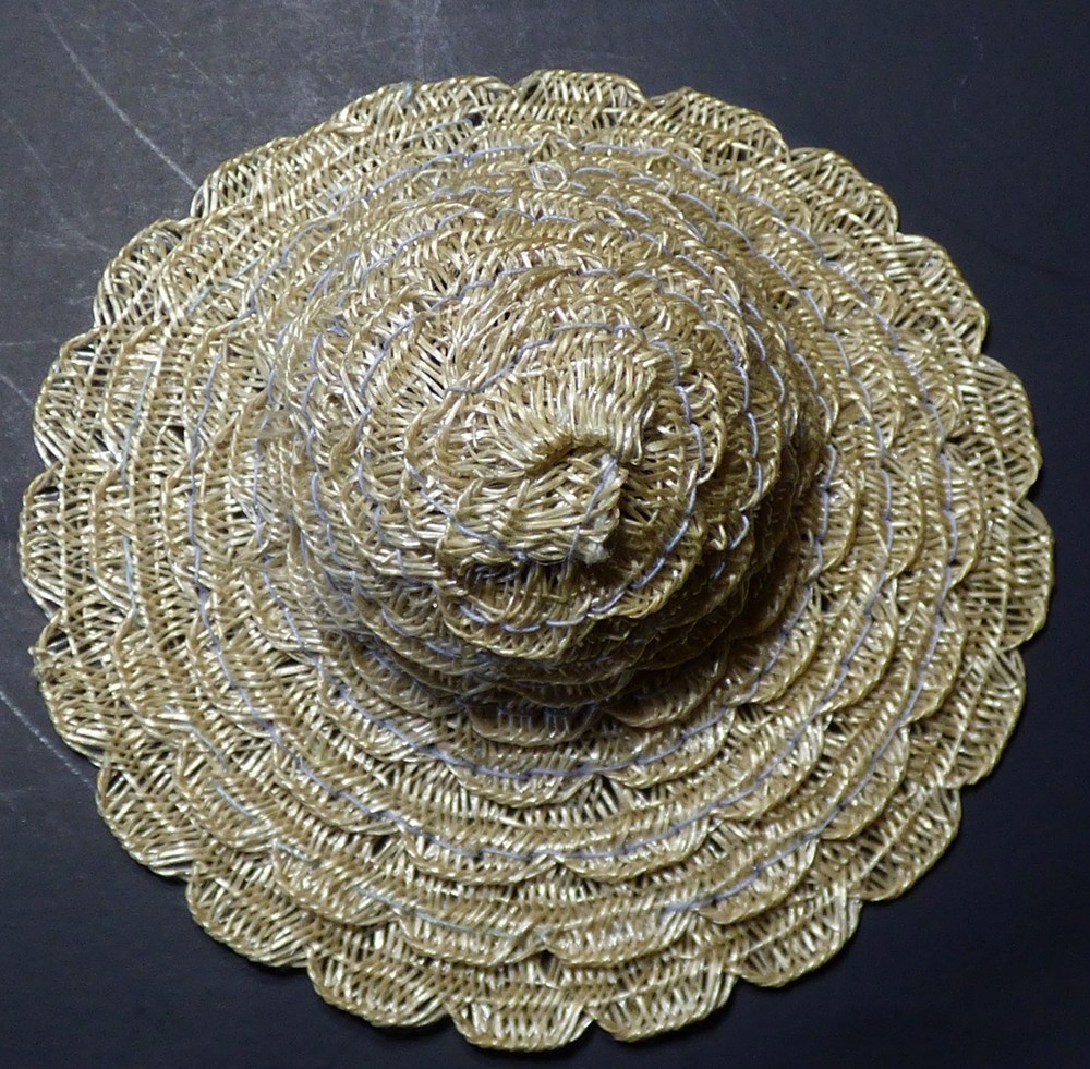 NO DOLLS - Vintage Horsehair Hat Scalloped Edge - Fits Barbie Tiny Betsy McCall