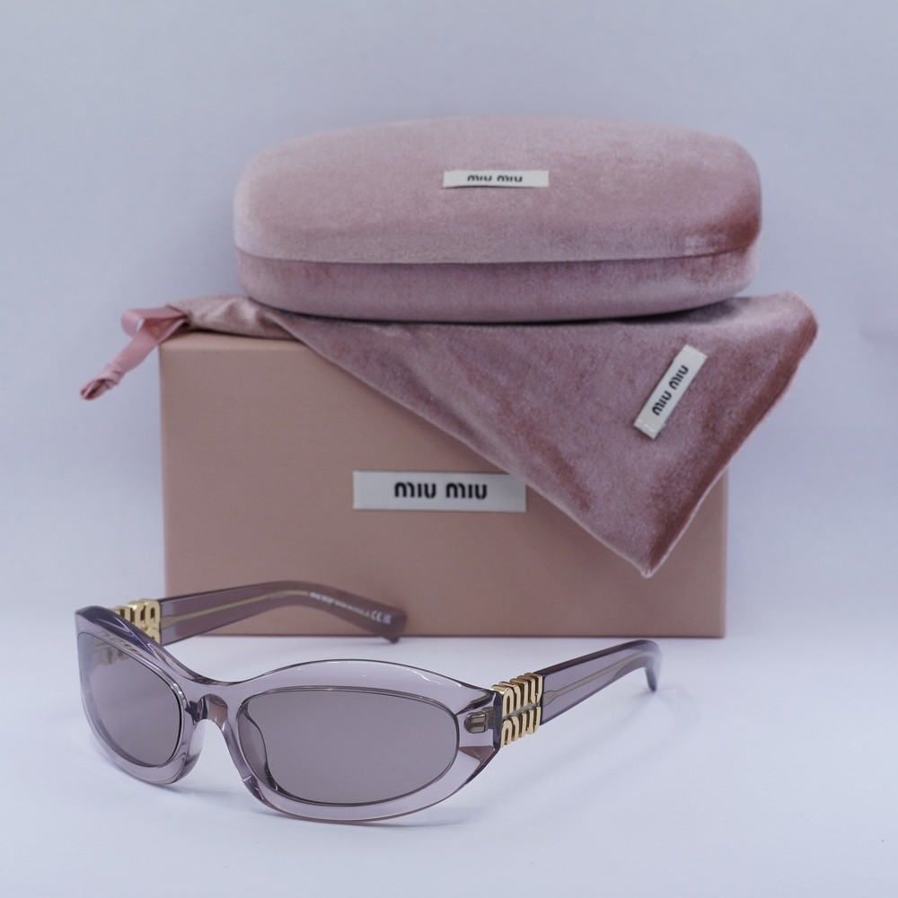 MIU MIU MU14ZS Mauve Transparent Light Purple Brown Sunglasses 59-17-130