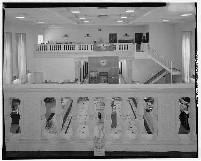 Ambler Pennsylvania First National Bank Interior 1930s Staircase Balcony