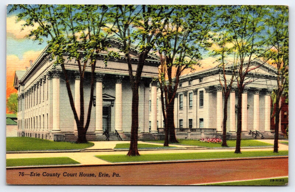 Vintage Old Postcard County Court House Buildings Erie Pennsylvania USA