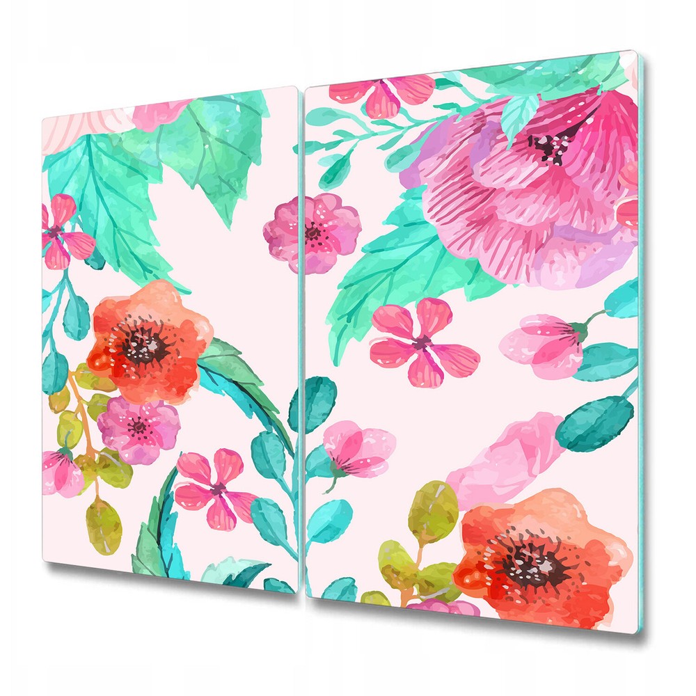 Glass Induction Ceramic Hob Cover Beautiful floral Pink Subtle and soft art
