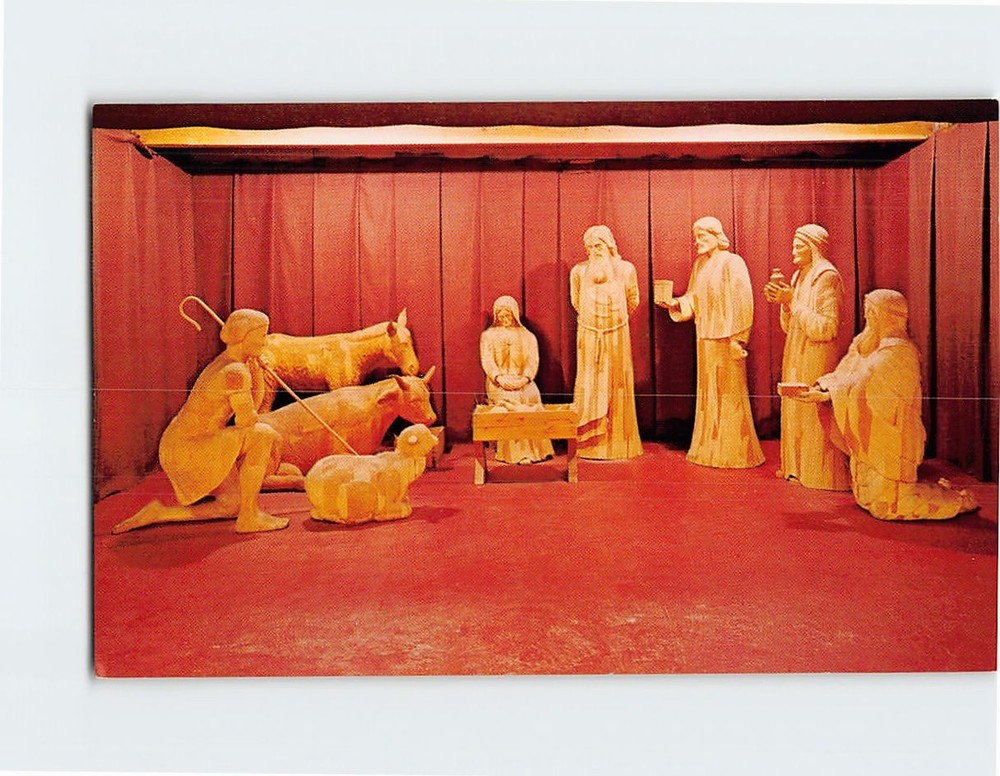Postcard The Nativity Museum of Wood Carving Spooner Wisconsin USA
