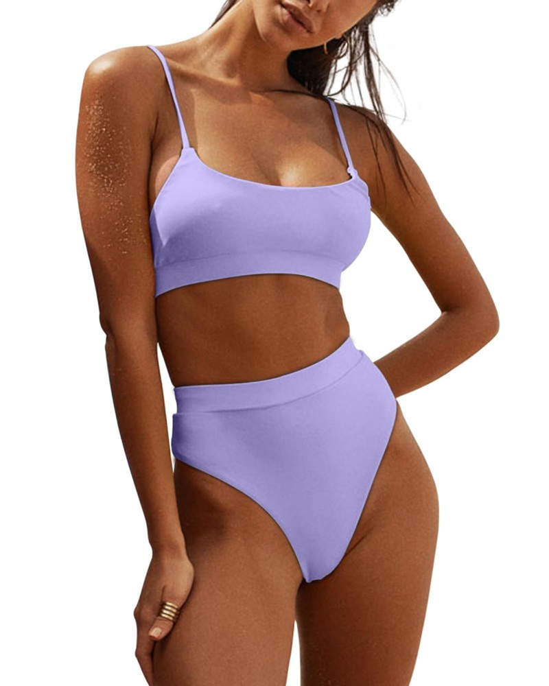 MELYUM High-Waisted Bikini Set – Women’s 2-Piece Swimsuit | Tummy Control | Ligh