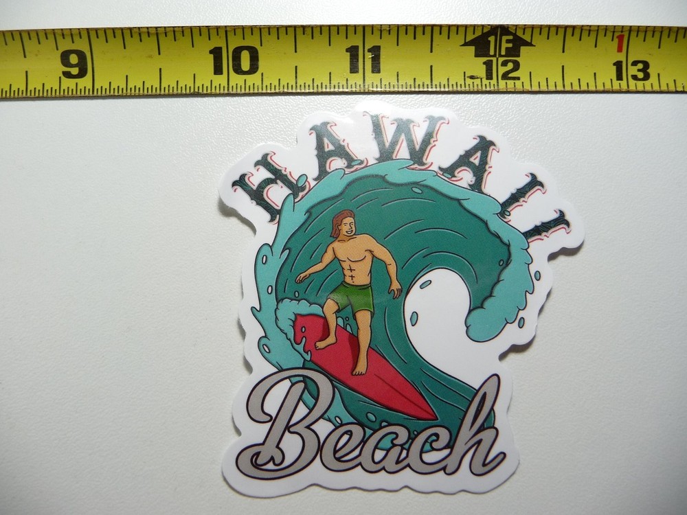 Hawaii Surfer Pipeline Surfing Decal Sticker Beach Paradise