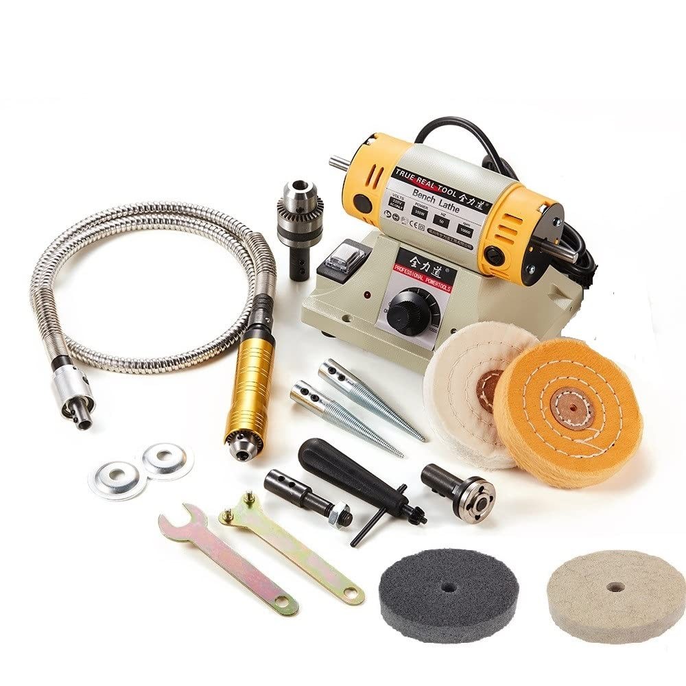 110V 350W Adjustable Speed Bench Grinder Polishing Machine For DIY Woodworkin...