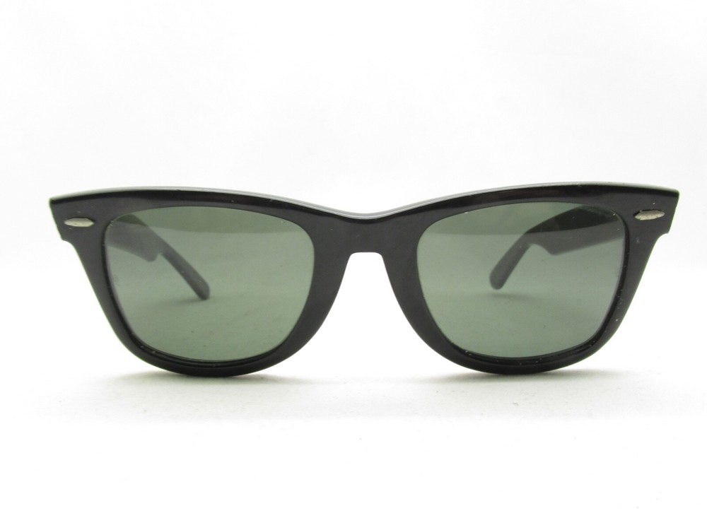 GAFAS DE SOL RAY-BAN B&L WAYFARER L2008 XSAS NEGRAS ENVOLVENTES DEPORTIVAS EE. UU. 48-145 117408