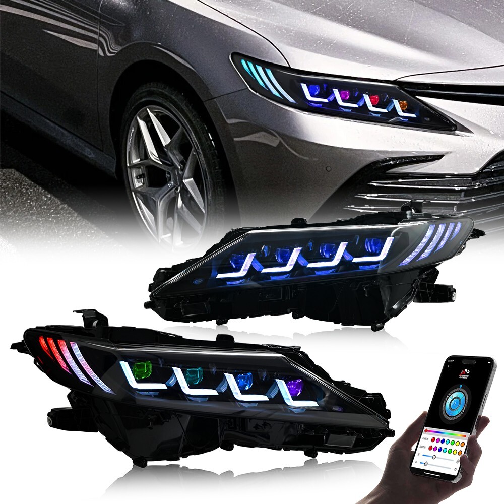 Upgrade Your 2018-2024 Toyota Camry with Quad-Beam RGB LED Headlights Assembly