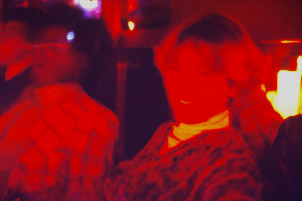 c1970's 35mm Slide Film Two People Indoors Red Color Shift Person Color Photo
