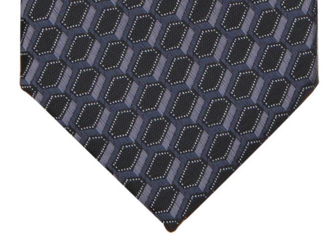 Alfani Mens Empire Geo Print Charcoal Slim Tie Necktie 2 3/4