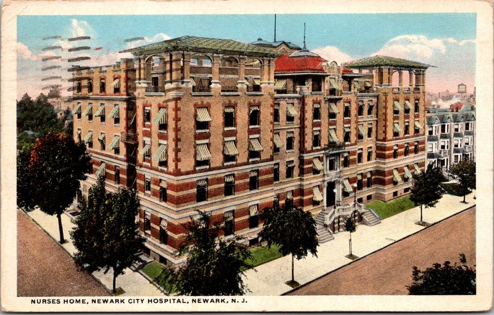 Nurses Home, Newark City Hospital, Newark NJ c1917 Vintage Postcard C50