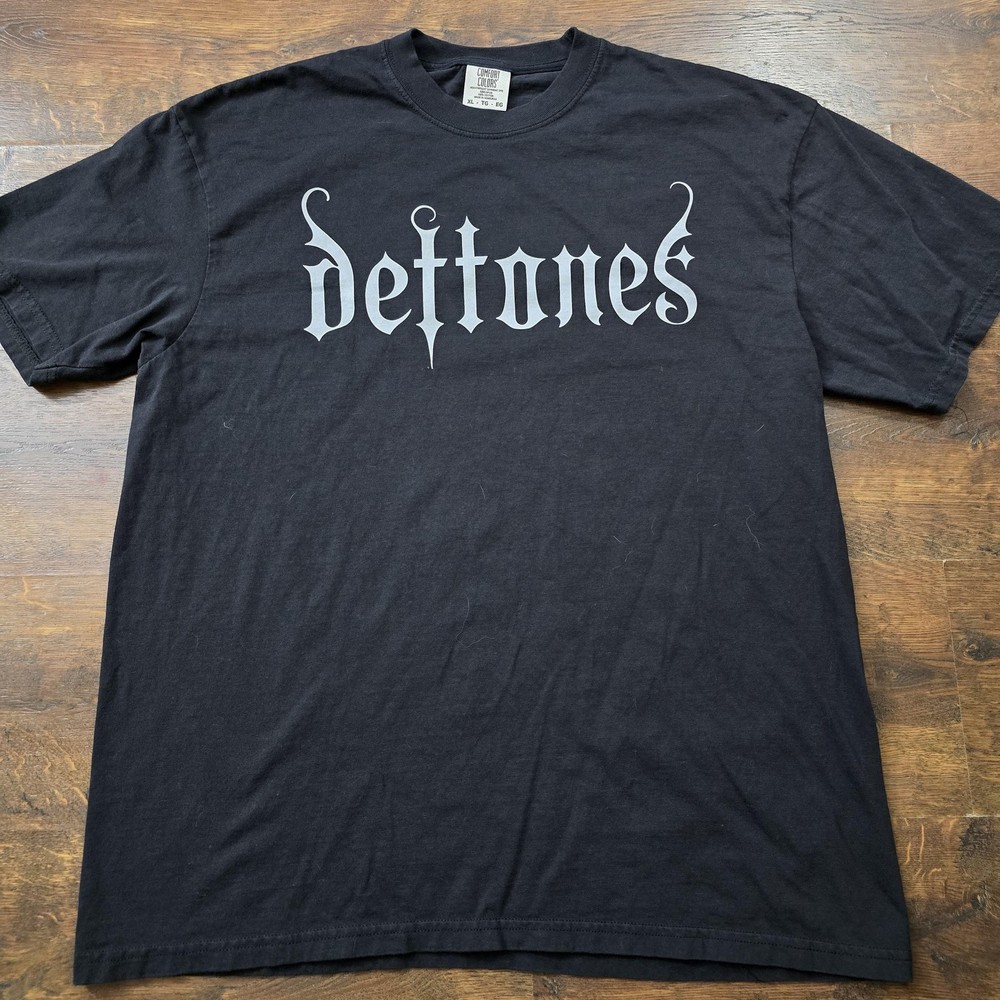Deftones Shirt Mens XL Black Logo Fairy Grim Reaper Graphic Band Tee T-Shirt