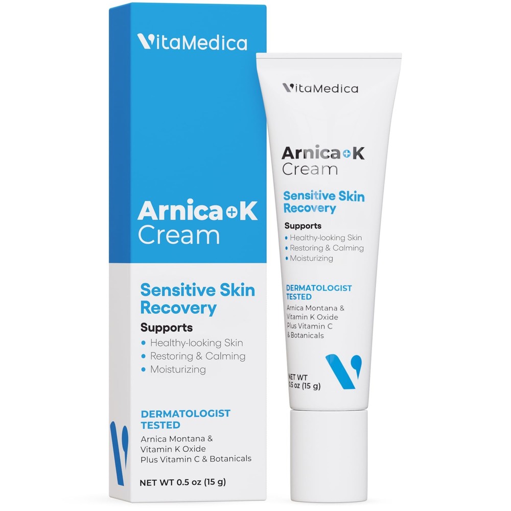 Arnica + Vitamin K Bruise Recovery Cream for Face & Under-Eye, Sensitive-Skin...