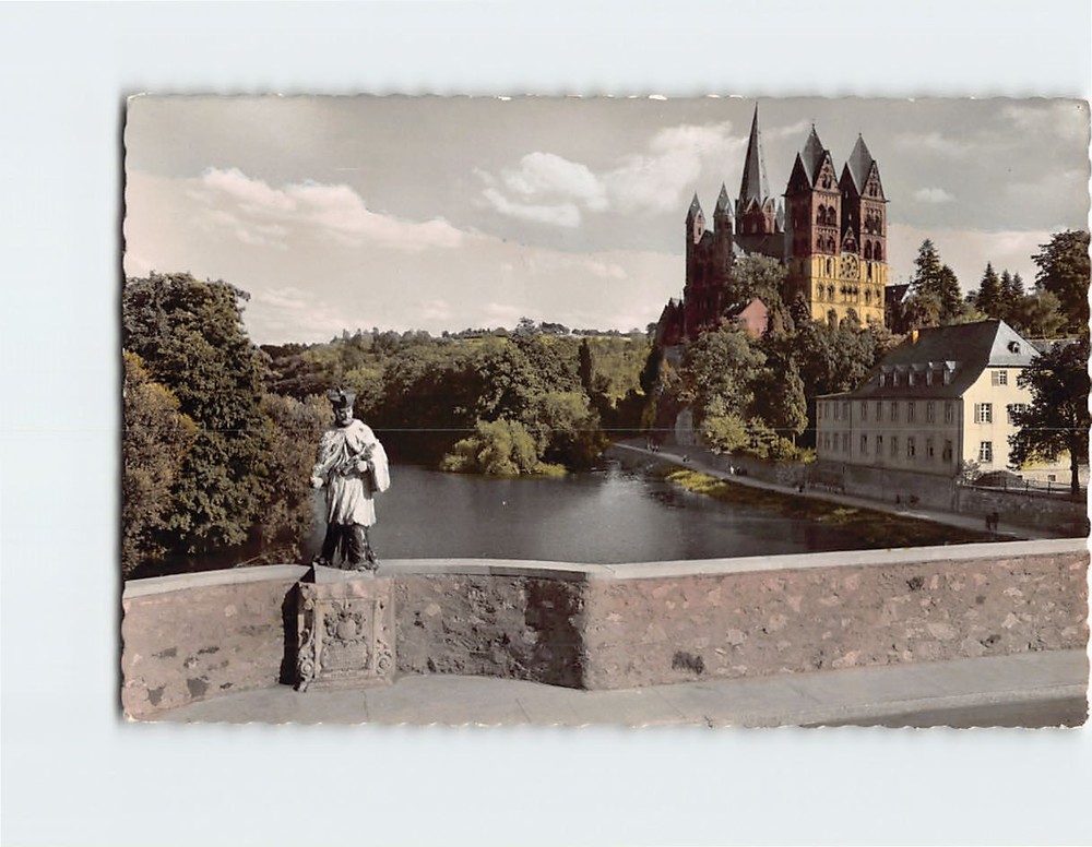 Postcard Limburg Cathedral Lahn River in Germany
