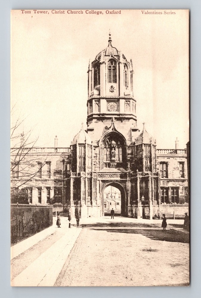 United Kingdon- Oxford Tom Tower Christ Church College Old View Vintage Postcard