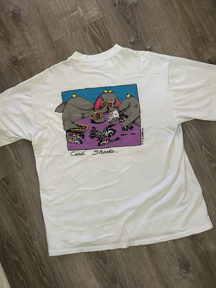 Vintage 90s Crazy Shirts Hawaii Card Sharks T Shirt Single Stitch Size XL
