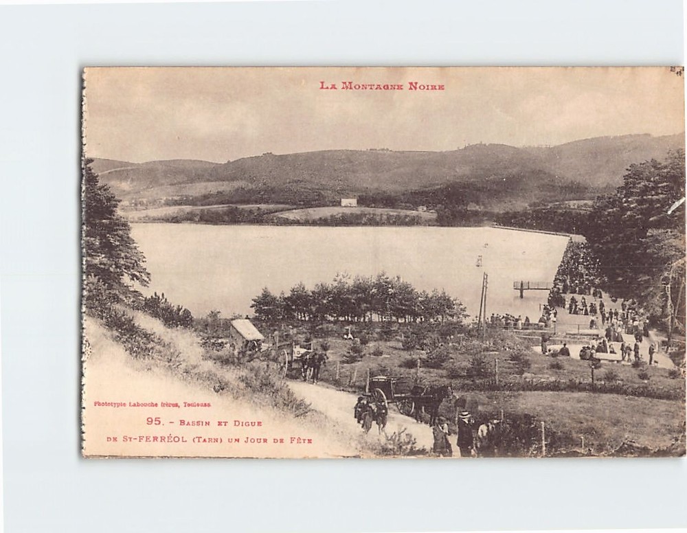 Postcard Saint-Ferréol Basin and Dam in the Montagne Noire France