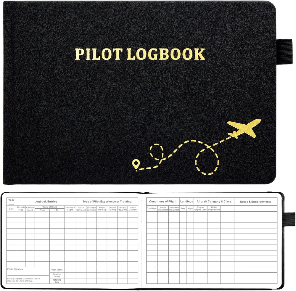 Updated Pilot Logbook, Flight Log Book with 112 Pages to Record 48 Flights, Pilo