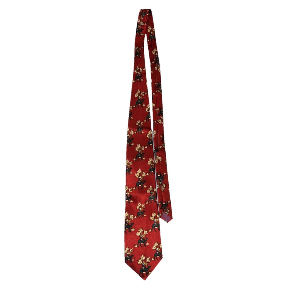 Silk tie camel pure silk 100%