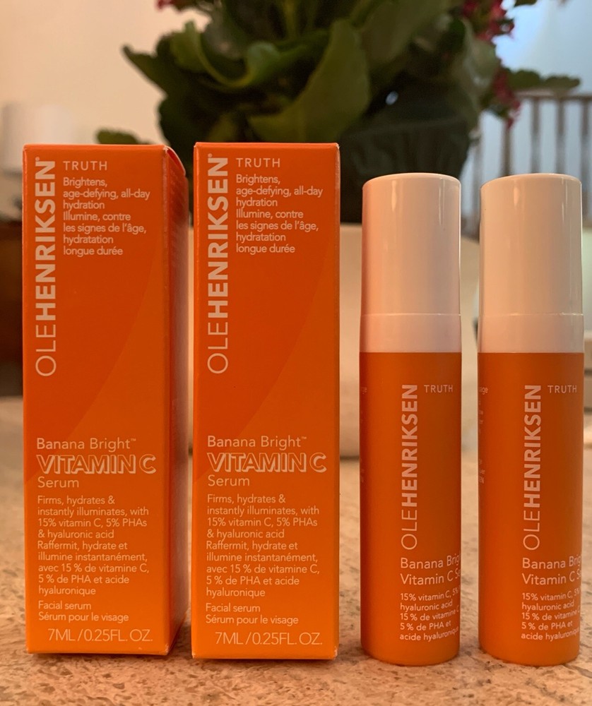 2x OLE HENRIKSEN Banana Bright Vitamin C SERUM 7mL/0.25oz Travel BOXED & FRESH