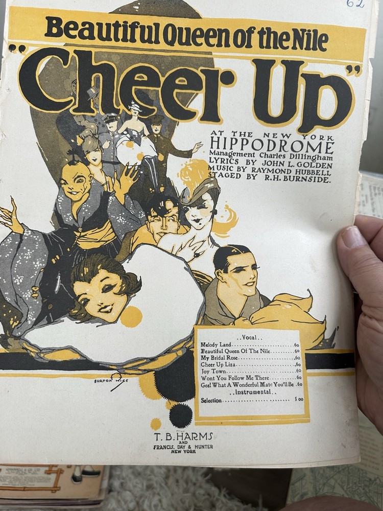 AA 1917 11x14 Oriental Revue sheet music CHEER UP ‘Beautiful Queen Of The Nile’