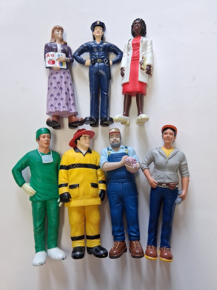 Lakeshore Learning Community Block Play People Workers Career Lot of 7 Figures