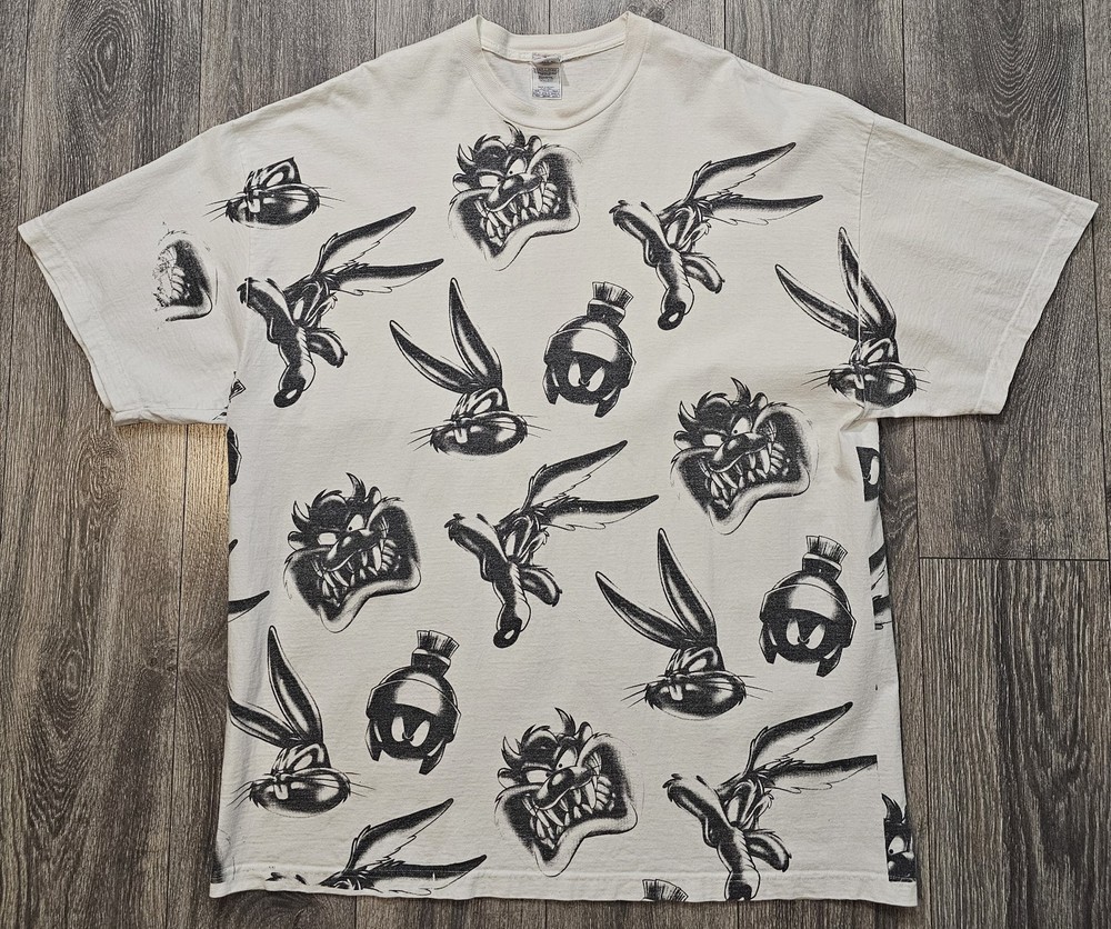 Vintage Looney Tunes Bugs Bunny Tasmanian Devil Willie Marvin Graphic T-Shirt 3XLT