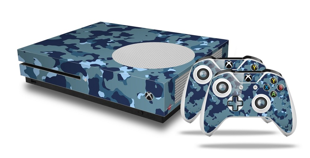 Skin XBOX One S Console Controller WraptorCamo Old School Camouflage Camo Navy