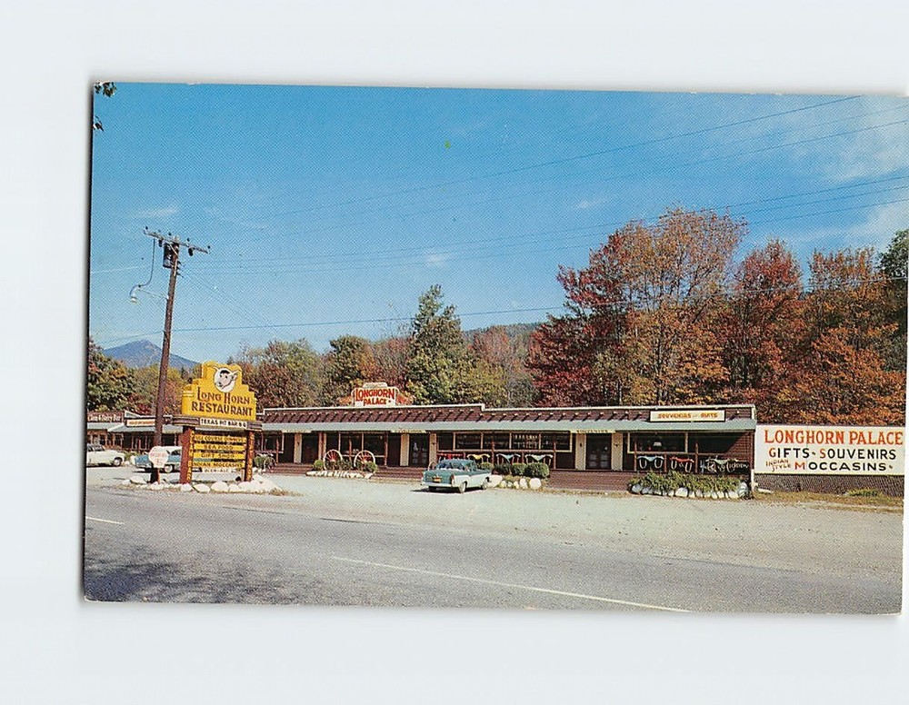 Postcard Longhorn Palace Lincoln New Hampshire USA