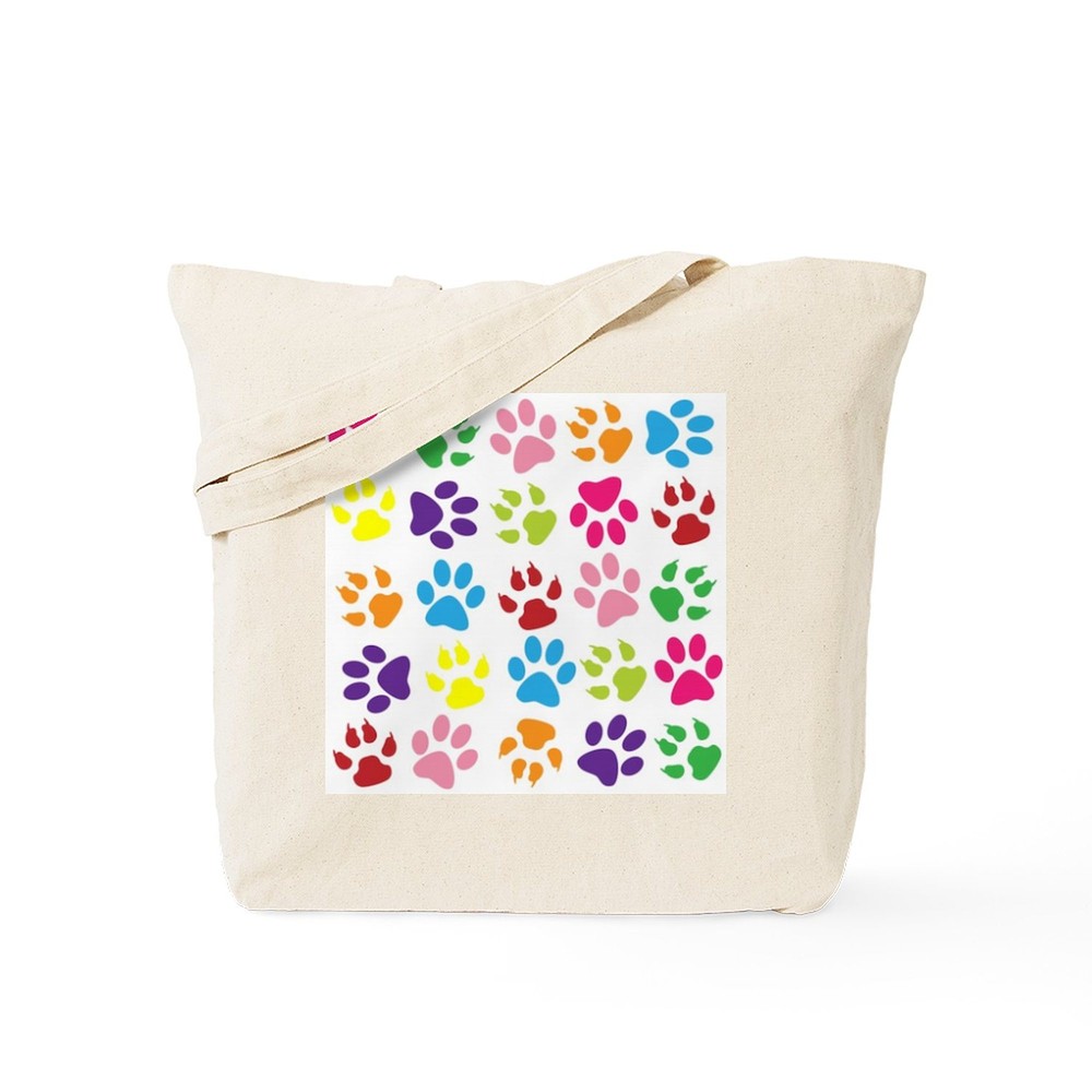 CafePress Paw Prints Natural Canvas Tote Bag, Cloth Shopping Bag (1253328327)