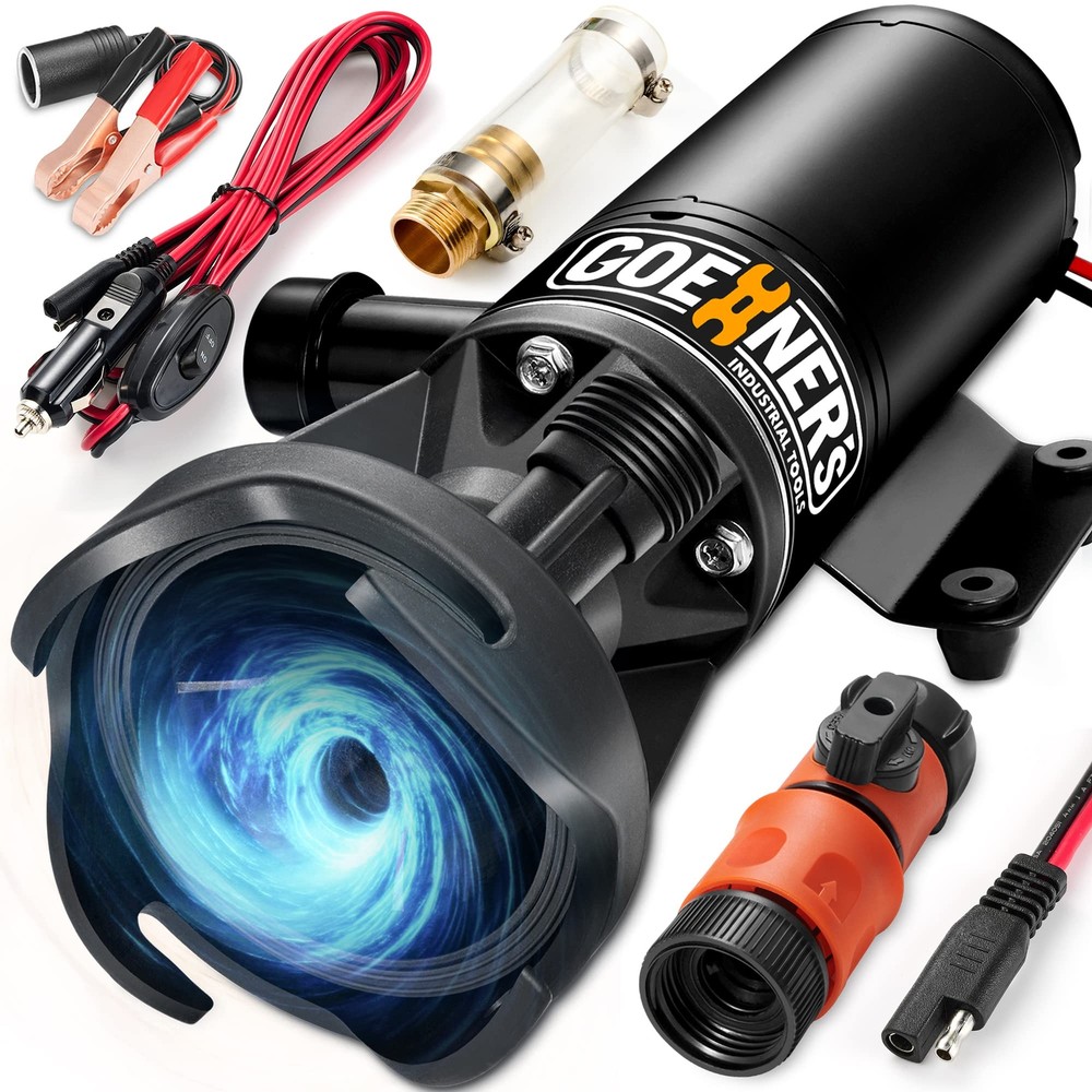 12V RV Macerator Pump Kit 12GPM High Suction 3.2ft Lift Complete Ready to Install