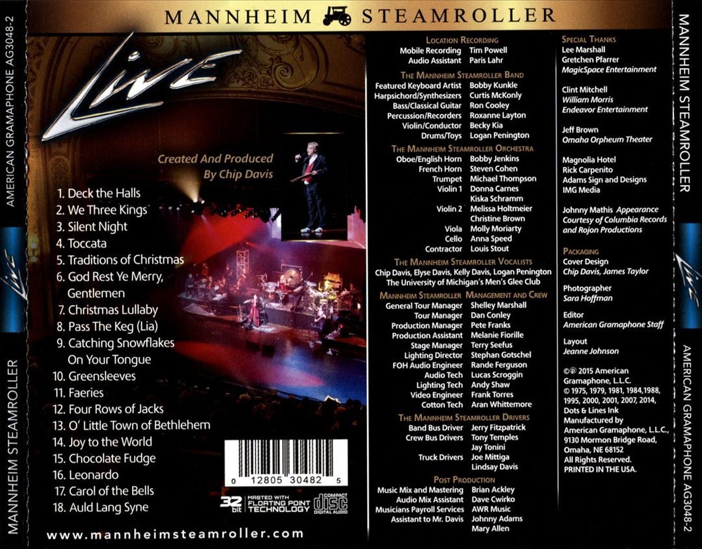 MANNHEIM STEAMROLLER LIVE NEW CD