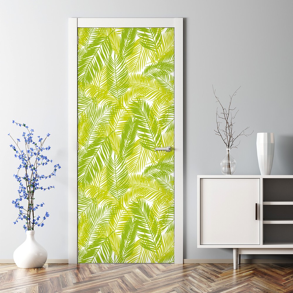 Green Leaves peel and stick removable Door sticker self adhesive wall home decor