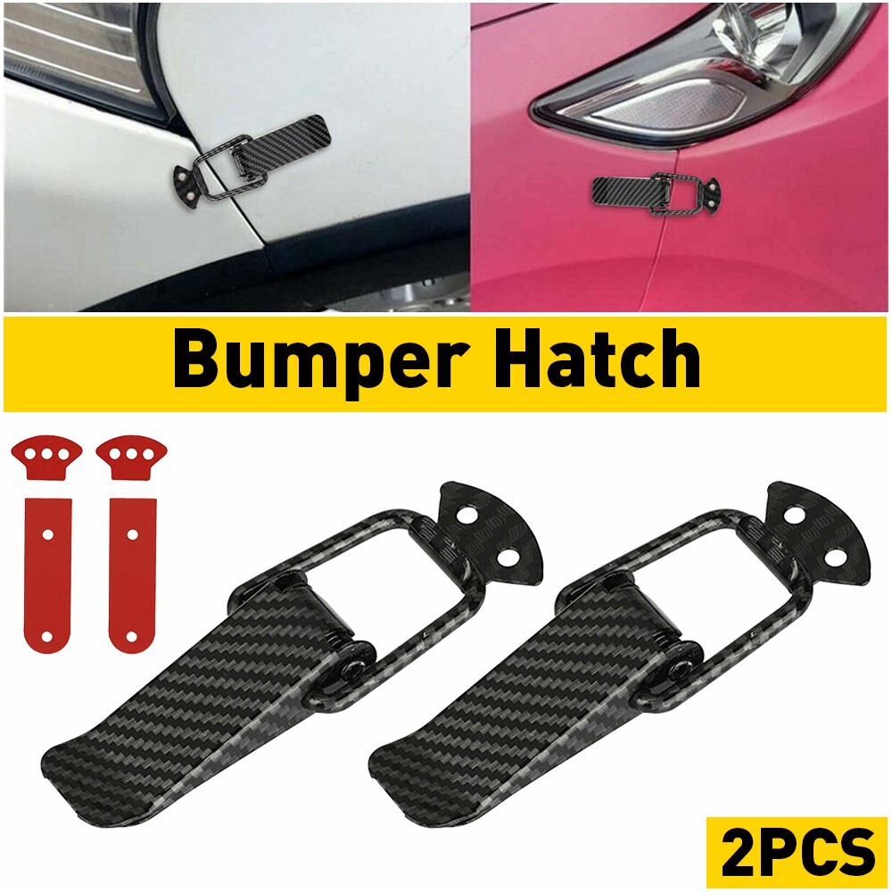New 2x Carbon Fiber Quick Release Fasteners Car Bumpers Trunk Fender Hatch Lid