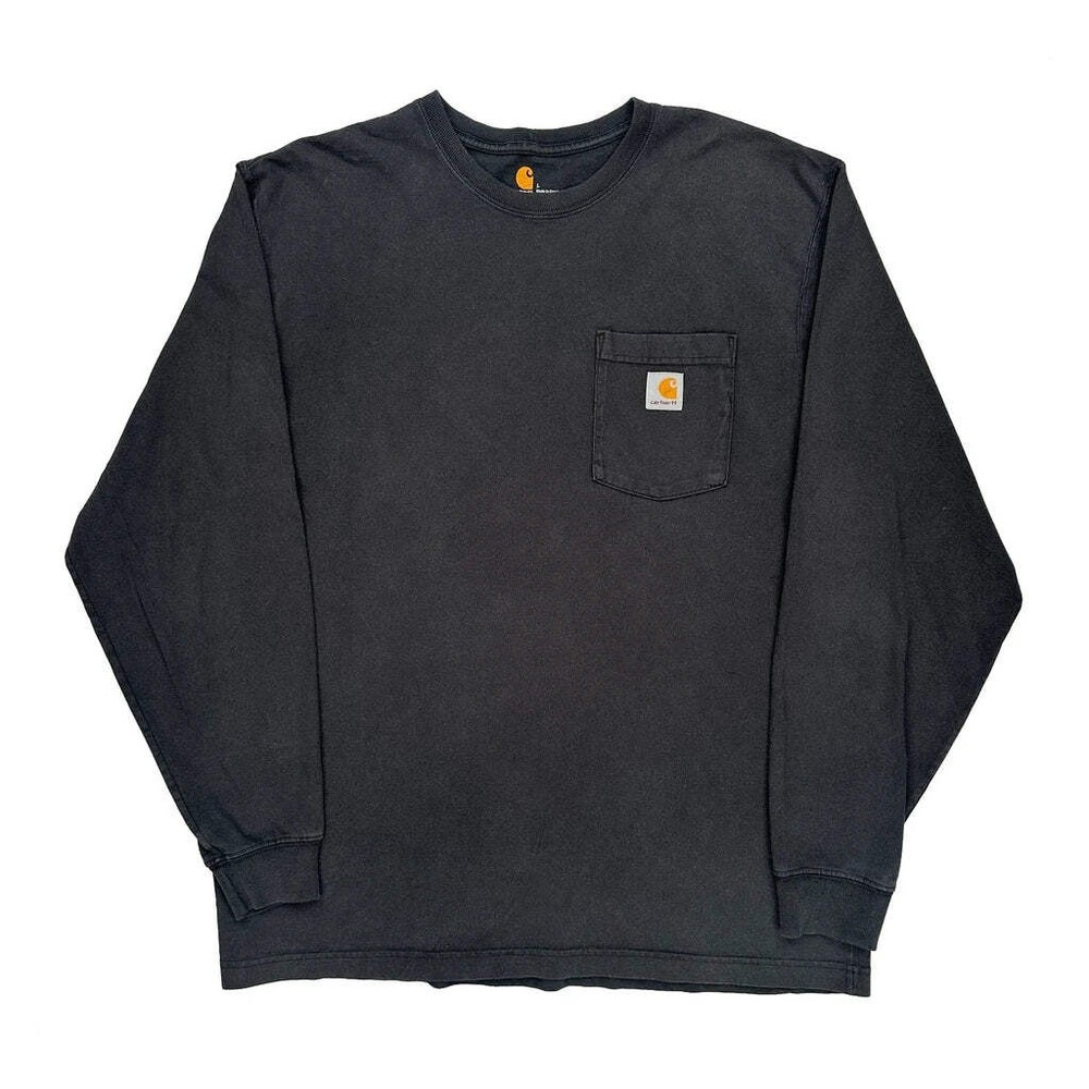 Carhartt Long Sleeve T-Shirt - Large Black Cotton