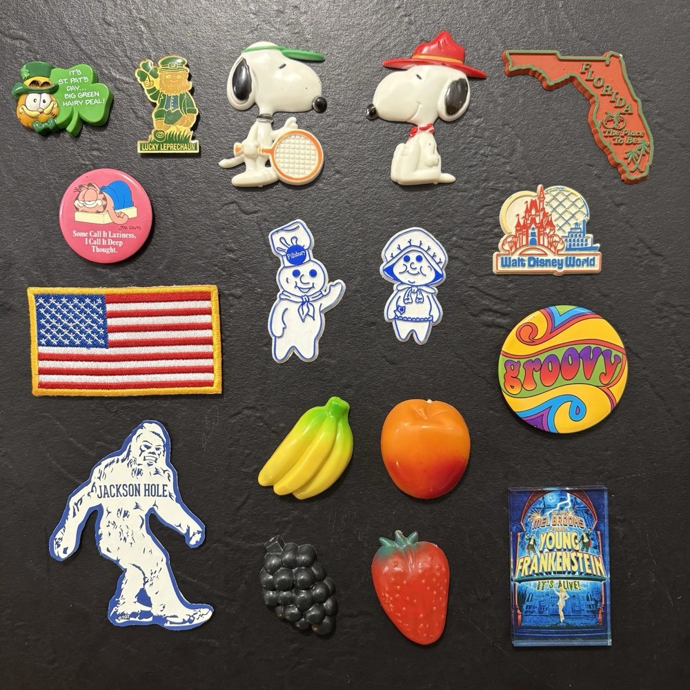 Lot of 17 Vintage Refrigerator Magnets