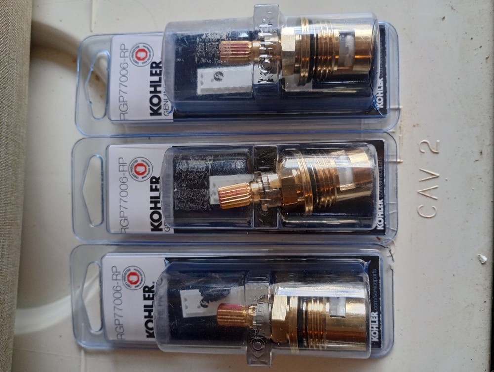 Kohler RGP77006-RP 1/2 Inch Ceramic Valve Cold Water Genuine Replacement Part Set of 3