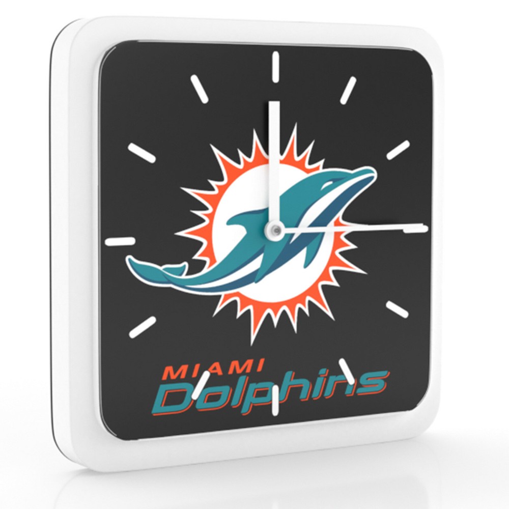 New 3 in 1 NFL Miami Dolphins Home Office Decor Wall Desk Magnet Clock 6 inches