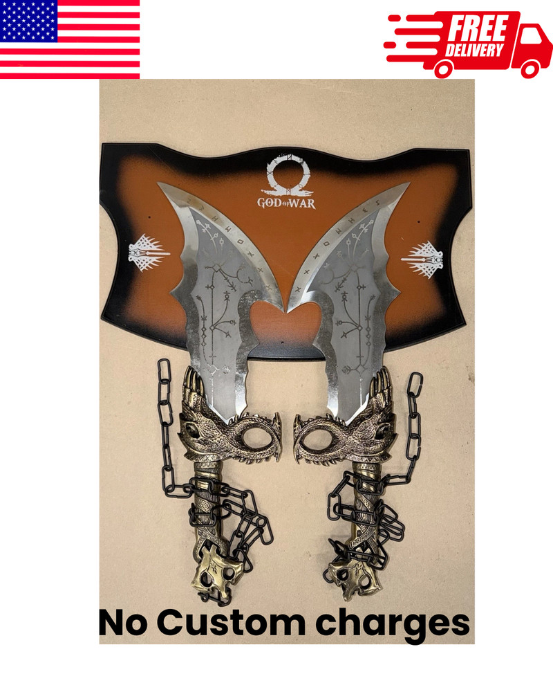 God Of War Kratos's Blades Of Chaos 1:1 Life Size All-metal Weapon Model Cosplay
