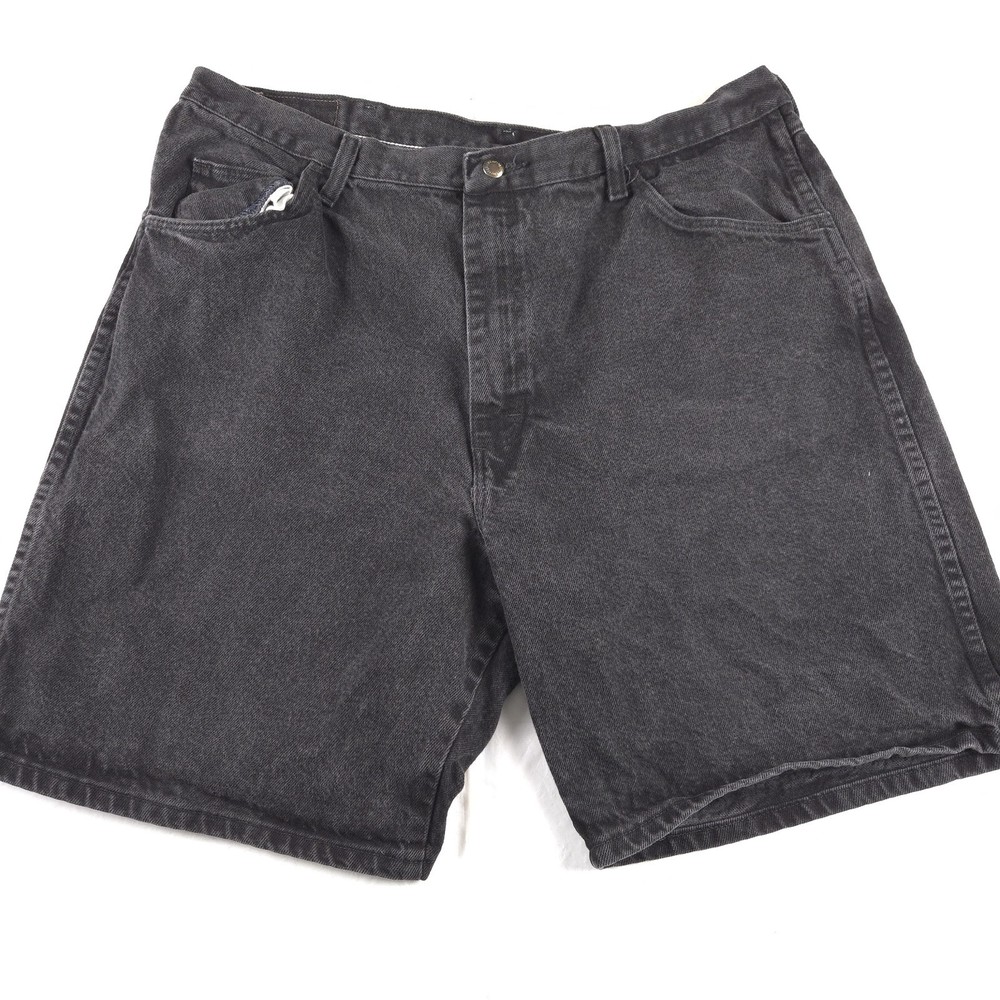 Vtg Wrangler Black Jean Shorts Relaxed Baggy Grunge Skater 90s Y2k Size 40