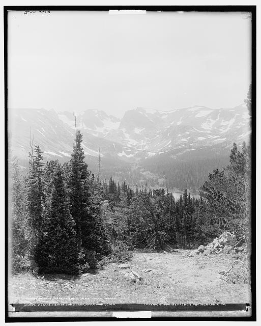Photo:Ward Colorado Long Lake 1901 distant mountain lake view