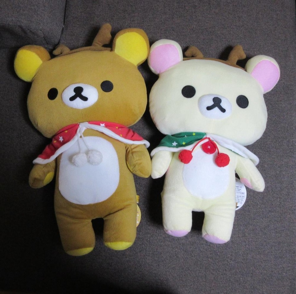 An XL pair of Rilakkuma Korilakkuma plush toys for Christmas #05e10a
