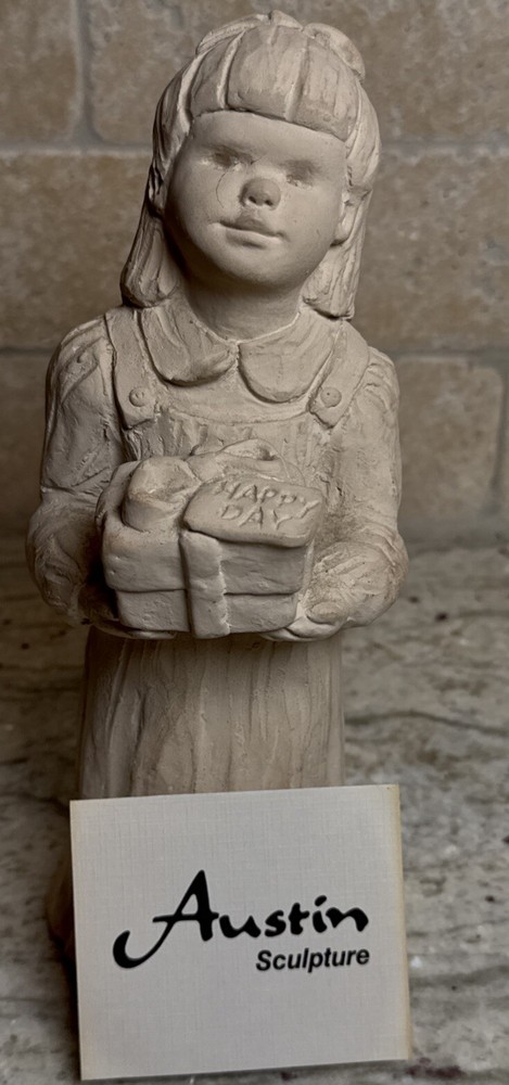 VTG Austin Sculpture “Happy Day Girl”Ending signed artist Dee Crowley 1988