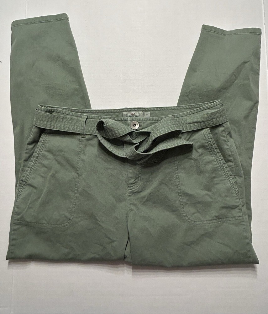 Vineyard Vines High Waist Utility Pants In Green Size 14 Women’s