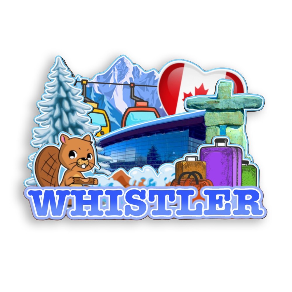 Whistler Canada Refrigerator magnet 3D travel souvenirs wood craft gifts
