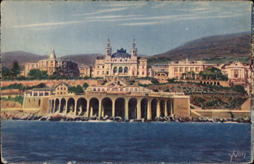 Monte Carlo Monaco Casino view vintage postcard s761